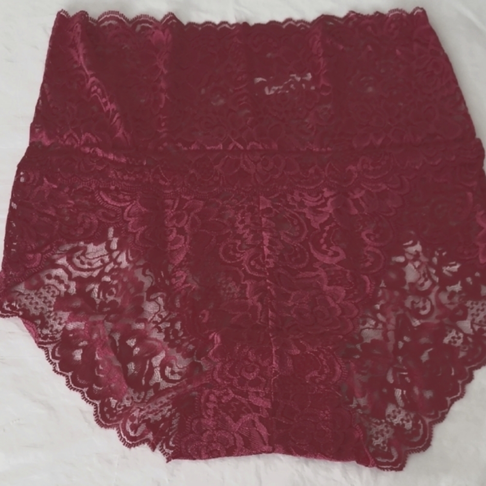 Elegant  Cramberry, High Waisted Lace Women's Intimate.